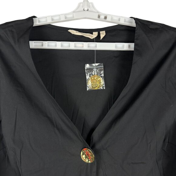 Soft Surroundings Women's Black Long Sleeve Blouse With Gold Buttons Size 1X - Picture 2 of 6